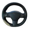 Coperchio ruota per auto in pelle artificiale in pelle artificiale di panoramica nera anti-slip personalizzata per Tesla Modello 3 2017-2020 Accessori per auto