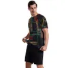 2024 Men's Short sleeved Summer Fitness T-shirt Contrast Color T-shirt Designer T-shirt Men's Luxury Brand Short sleeved Street Dance Top Shorts Casual Wear DDTX180