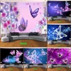 Tapestries 3D Butterfly Printed Tapestry Wall Decor Decoration Curtain Hanging Big Bohemian