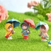 1/4pcs Car Umbrella Girl Girl Doll Micro Landscape Habndarfted Fairy Garden Desktop Figurines Home Decor Ornement Craft Gift