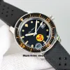 KR Factory New Fifty Fathoms No Rad 5008D-1130-B64A Watch 40.3mm Black Dial Cal.1151 Automatic Movement Mens Watch Steel Case Gents Sport Watches Rubber Strap