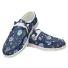Casual Shoes INSTANTARTS Cartoon Planet Print Student All-match Flat Men And Women Breathable Slip-on Loafers Soft Business Shoe