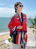 Szaliki Summer vintage eleganckie kobiety jedwabny szalik sarong plażowy szal kwiatowy nadruk lady filta przeciwsłoneczne chusta