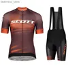 Jersey rowerowe Zestawy Nowe męskie ubrania rowerowe Scott Cycling Jersey Set Set Rowcy Shorts Pants Rower Ubrania Mtb Maillot Culotte Ciclismo L48