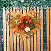 Decoratieve bloemen simulatie pompoen zonnebloem muur hangende herfst krans hartvormige schuim rattan slinger thanksgiving home party