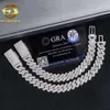 Zuanfa Fijne sieraden Hip Hop Iced Out Cuban Link ketting 13 mm 2 Rijen Dikke Solid 925 Silver VVS Moissanite Cubaanse ketting