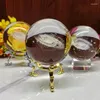 Dekorativa figurer 6cm Diameter Globe Galaxy Miniatures Crystal Ball 3D Laser Graved Quartz Glass Sphere Home Decoration Accessories