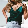 Женские танки Женщины длинные шелкоподобные атласные топ-топ Camis Camisoles Strappy Рубашки сексуальные зеленые белые винтажные топы женская одежда дамы