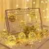 10/20LED Light String Hollow Moroccan Ball Fairy Light Battery Powered Indoor Outdoor Hanging Lamp Wedding Party Christmas Decor