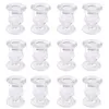 Kandelaars Candlestick Set van 12 Taper Clear Glass Holder voor rustieke bruiloft centerpieces feestartikelen