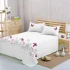 Bedding Sets Luxury 3pc Bed Sheet - EL Qualidade de algodão macio bordado lençóis hipoalergênicos - rei