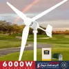 6000W WIND -Turbinengenerator freie Energiequellen 12/24/48 V 3 Klingen Optional Solar Wind Hybrid Double MPPT -Ladung Controller