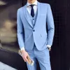 Мужчины Трехэкспендиат костюма Мужчина Формальный бизнес -стиль Slim Fit Wedding Set с шелковистым гладким анти -пилотом 240412