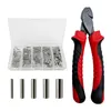 Fischereizable Drahtseil Anführer Crimper Tool Kits mit 5 Größen Crimpleeves Set Set