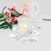 Candle Holders Ornaments Lotus Flower Holder Glass Decor Decorative Candleholder Table Top Butter Lamp Base Candlestick