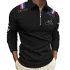 2024 NOWOŚĆ F1 Koszulka polo z długim rękawem Formuła 1 pół zip koszulka koszulka Drużyna Drużyna Racing Racing Suit Minform Mode Modna Bluza 144