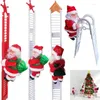 Party Supplies Q6PE XMAS Home Decoration Electric Christmas Santa For Doll med Bag Climbing Ladder