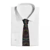 Laço amarra biomandala mosaico impressão de DNA genética casual unissex pescoço tize camisa decoração estreita listrada slim cravat