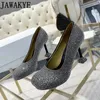 Отсуть обувь 2024 Spring Strange Heel Crystal Celebrity Brand Brand High Heels Формальные квадратные ноги базовые насосы, дамы