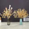 Fleurs décoratives Golden Artificial Plantes Palm Ginkgo Eucalyptus Feuille de mariage Arrangement de fleurs de mariage Accessoires de table de table Home Fake Decor