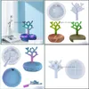 Molds Sile Mini Tree With Stand Holder Epoxy Resin Diy Home Plant Decoration Making Mod Storage Tray Drop Delivery Jewelry Tools Equip Dhjpm