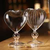 نبيذ أكواب الكوكتيل الزجاجي على شكل قلب كوب زوجين شاي بيرة براندي أكواب الحليب القهوة كوب هدية
