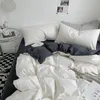 Nordische weiche Bettwäsche -Sets Schlafzimmer Single Double Tröster Flachblatt Bettdeck