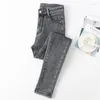 Jeans femminile femminile 2024 pantaloni a matita elastica autunnale abbigliamento ad alta vita abbigliamento slim fit pantaloni di denim magro casual m113