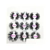 Falska ögonfransar 25 mm lång 3D -mink privat etikett Logo Eyelash Extensions Dramatiska tjocka fransar grymhet fluffig naturlig droppleverans han dhrjl