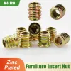 Furniture Insert Nuts Threaded Hex Head Inside Outside Thread Wood Nut Inserts Woodworking M4 M5 M6 M8 M10 Bed Chair Table Nuts