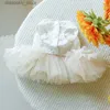 Hondenkledingkat Do Princess Dress Sprin en Summer Fluffy Auze Rok Witte Retro Flower Weddin Dress Pet Dickin L49