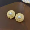 Панк -деформация круглый большой мяч металлические серьги для женщин для женщин классический винтажный золотой цвето