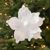 Decorative Flowers 22cm Champagne Flower Pendants Xmas Tree Ornaments Merry Christmas Decoration Happy Year Accessories