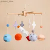 Mobils# Baby Rattle Toy Felt Pianeta Mobile in legno sul letto Music Box Bed Cell Canta per i giocattoli per bambini Bancinetto Grib Boy Toys Y240412