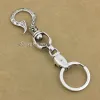 Anneaux 925 STERLING Silver Bulldog Dog Cross Keyring Mens Biker Punk Hook Keychain 8B008KC