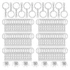 Hooks 360 PCS Keychain Rings Kit inclusief open springconnectoren Bulk en schroefoogpennen voor DIY Crafts Silver