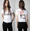 24SS Zadig Voltaire T-shirt voor damesontwerpster T-shirt ZV Classic Hot Boor Rock Letter Print Flower Casual veelzijdige veelzijdige korte mouwen losse pullover Tees kleding