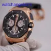 AP Crystal Wrist Watch Men's Watch Men's Royal Oak 26420ro Black Disc Chronograph Gold Orologio Orologio Meccanico Swiss Swiss Luxuria Sports Sports Orologio Full Diametro 43mm