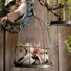 Candle Holders Nordic Style Metal Lamp Hanging Luxury Bird Cage Garden Glam Decorazioni Casa Home Decorations