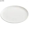 Plates Circular Ceramic Hammer Pattern Shallow Plate Restaurant Steak Dessert Sushi Pure White Specialty Tableware