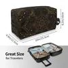 Luxury Oriental Mandala Royal Retro Floral Black Antique Travel Rangement Sacs de maquillage de grande capacité Sac de cosmétique pour unisexe