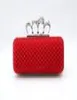 Classic DesignerType4 Red Ladies Skull Clutch Knuckle Anelli a quattro dita borse da bagno Borse da sposa 03918b3653752