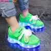 Sneakers Breathable Wear-resistant Baby Luminous Sneakers Boys Girls With Lights Shoes Summer Kid Shoes Children Casual Luminous Sneakers Q240412