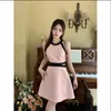 Casual Dresses Summer Fashion Sweet Girl Blue Pink Mini Dress Back Bow Sexy Hollow Waist Off Shoulder A Line Holiday Chic Short Skirt