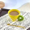 Mugs Ceramic Coffee Cup Pivot Scented Tea Office Light Luxury Water Household Hand Punch Conical European Style