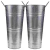 Vases 2 Pcs Retro Tin Barrel Vase Interior Design Flower Buckets Flowers Metal Iron Galvanized Household Decor