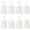 Bolsas de armazenamento 8 PCs Bolsa de compras portátil Blank Grocery Tote bolsa Eco-friendly Bulk Canvas de grande capacidade Supermarket