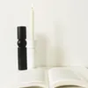 Titulares de velas Moda artesanato de madeira minimalista italiano preto castiçal branco ornamento geométrico requintado decora