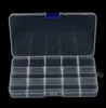 1Pcs Convenient Fishing Lure Tool Case Tackle Boxs Plastic Clear Fishing Track Box With 15 Compartments Whole5944818