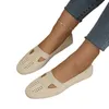 Casual Shoes Square Toe Woven Basic Flat Solid Ladies On Sale 2024 Fashion Slip-on With Low-heeled Shallow Women's Flats